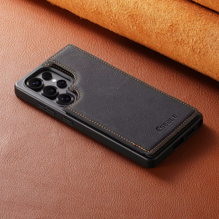 Leder Flip-Kartenhalter Brieftasche Handyhülle mit Schnallen-Schutz für Samsung Galaxy S26 S25 Ultra S24 FE S23 S22 A56 A55 in Schwarz oder Blau - Bild 3