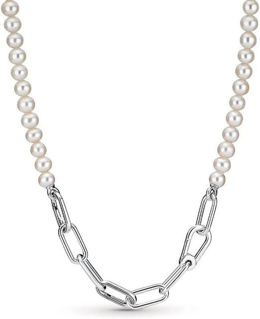 Perlenkette 925 Silber, Perle, Zirkonia, Damen - Bild 1