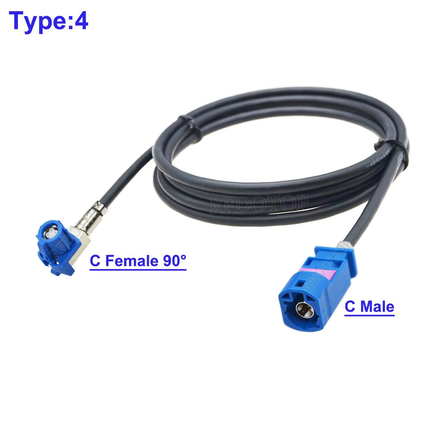 RFDOTOP HSD LVDS-Kabel mit blauem Code, 4-polig, C-Stecker auf C-Buchse für GPS, Navigation und Audio - Bild 2