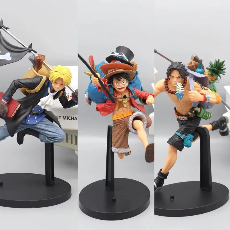 Bandai One Piece Anime Actionfiguren Sabo Portgas D. Ace und Monkey D. Ruffy Sammelmodell aus Kunststoff, mehrfarbig, Höhe: 17 cm - Bild 2