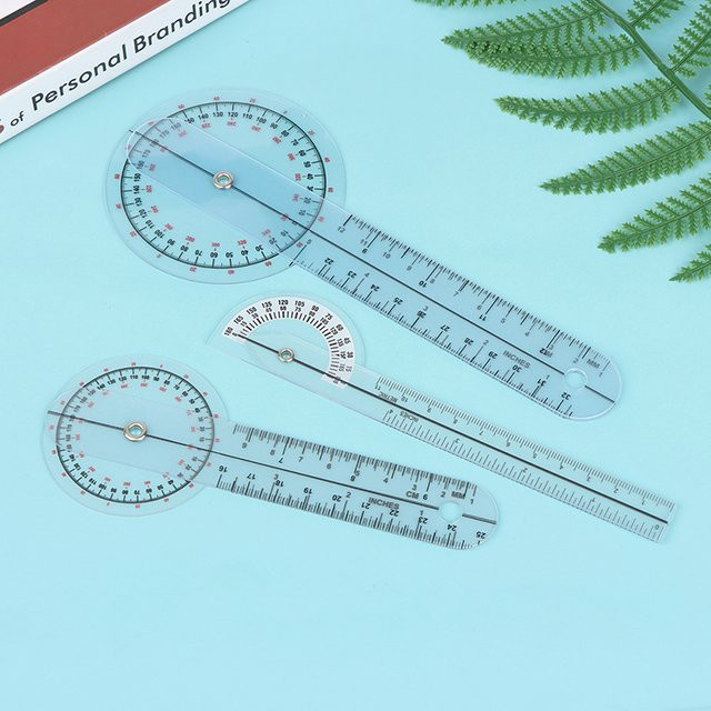 Medizinisches Goniometer-Regel als kalibriertes Orthopädie-Winkellineal in transparentem Kunststoff für Profis, 6/8 Zoll - Bild 1