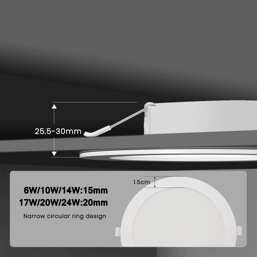 6er-Pack LED-Einbauleuchten Downlight Retrofit, rund, Farbe: Weiß, Durchmesser: 15,24 cm, wählbar zwischen 3000K, 4000K und 6000K - Bild 3