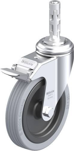 Blickle LKRA-VPA 125G-11-FI-E11 Lenkrolle mit Feststeller in Grau und Schwarz, Rad-Durchmesser: 125 mm, Tragfähigkeit: 100 kg - Bild 1