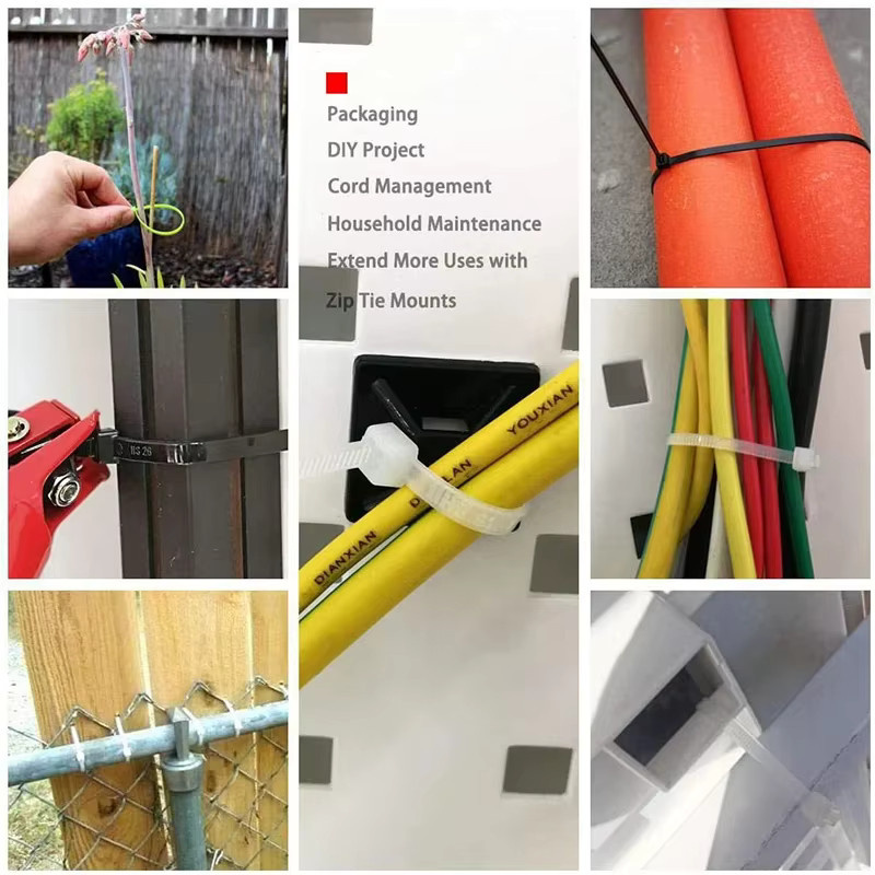 100 Stück Kunststoff-Nylon-Kabelbinder in Schwarz zur Befestigung und Kabelorganisation - Bild 5
