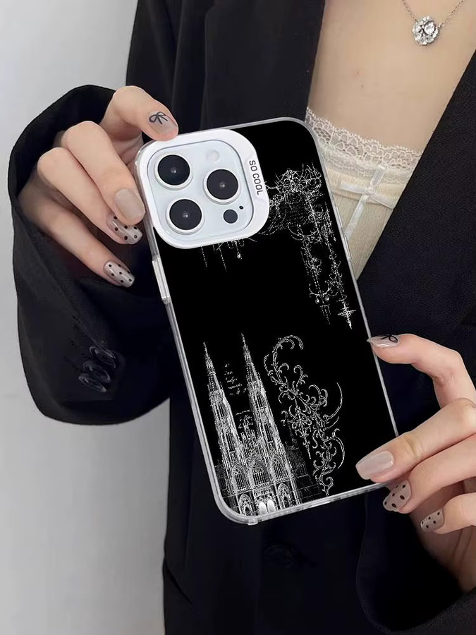 Cyber Sigil Cross Handyhülle für iPhone 11 bis 17 Pro Max, stoßfeste Abdeckung in Silber und Schwarz - Bild 7