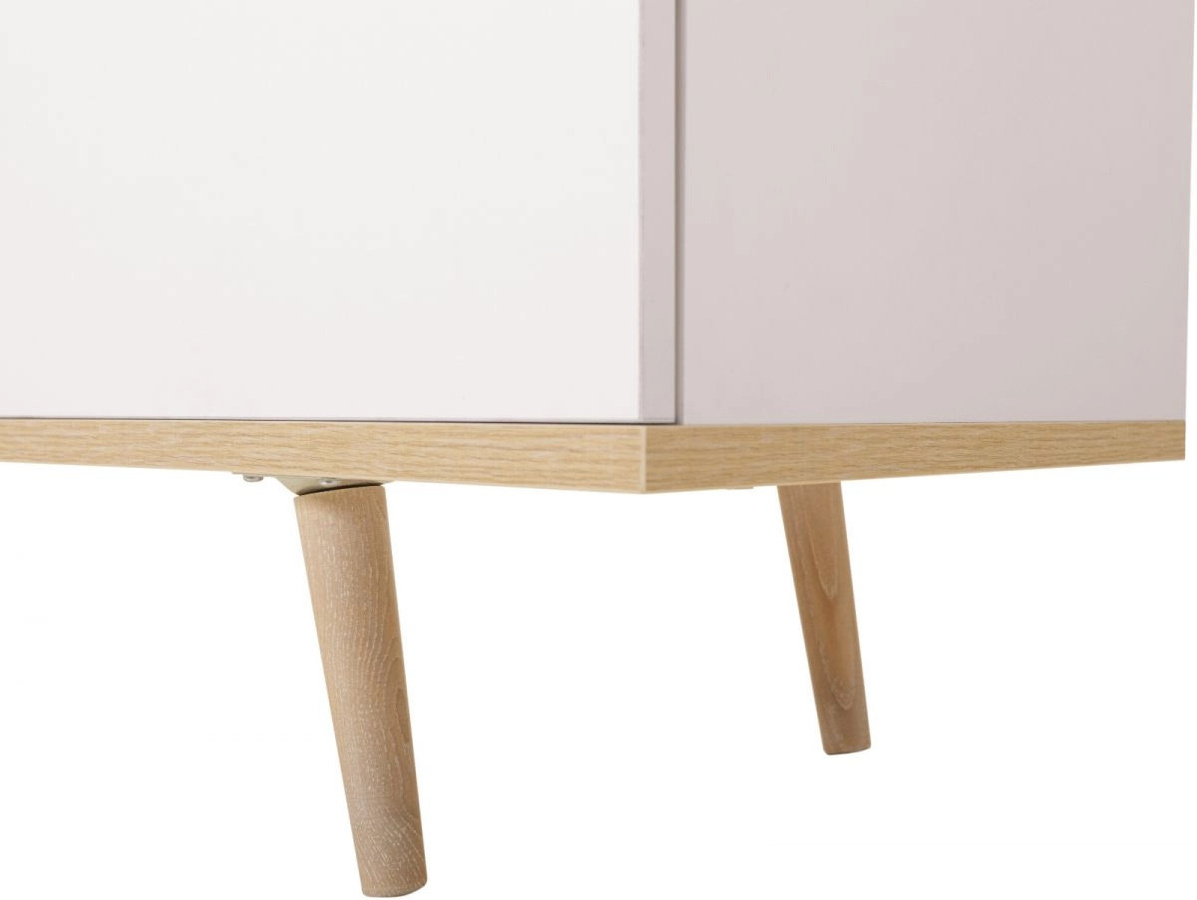 Nachttisch Lundby von Furn.Design in Weiß Matt und Eiche im skandinavischen Design mit 2 Schubkästen, B/T/H: 40 x 30 x 52 cm - Bild 2