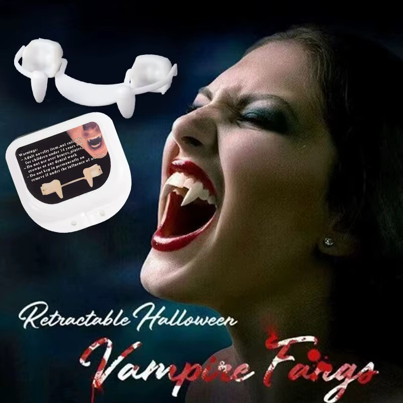 ZQCXLD Halloween Einziehbare Reißzähne, Gruselige Zahnprothesen, ab 14 Jahre - Bild 3