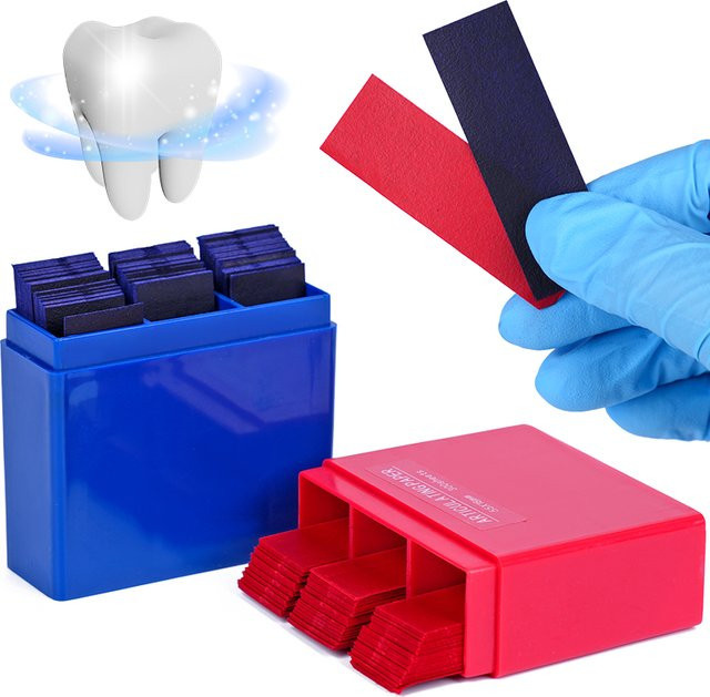 JIECARE Dental-Beißpapier, rot und blau - Bild 1