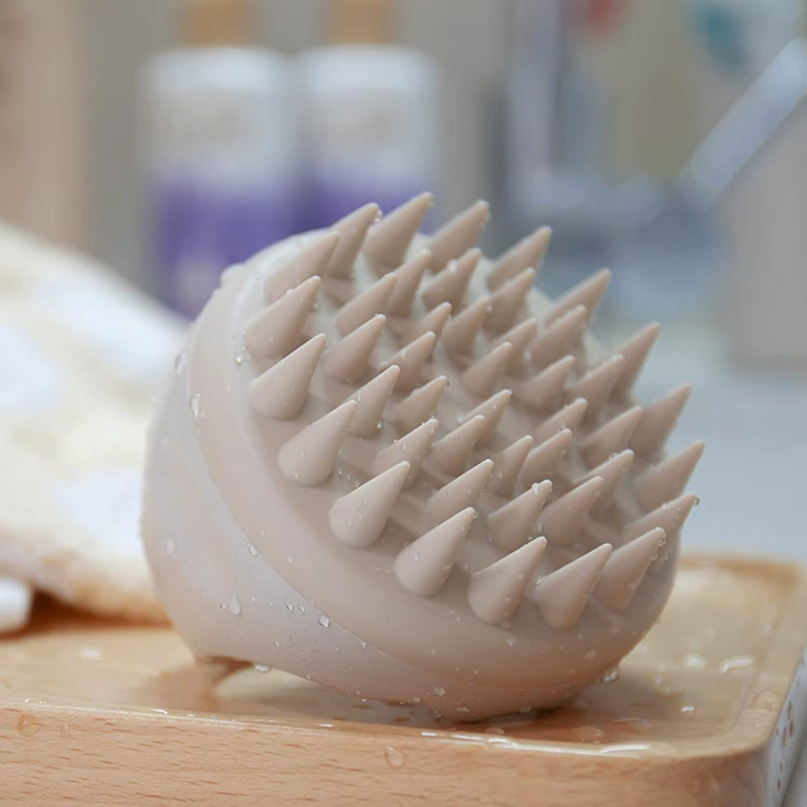 ZHAOYA Shampoo-Bürste, Silikon-Kopfhautmassagegerät, Beige, Unisex - Bild 4