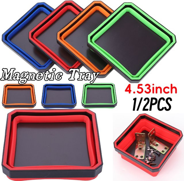 Alloet Magnetische Werkzeugschale zum Zusammenklappen, Mehrfarbiger Organizer für Schrauben und Kleinteile, 11,5 cm - Bild 1