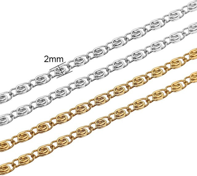 Aclovex Gliederketten Edelstahl, Silber, 2 m, 2 mm - Bild 1