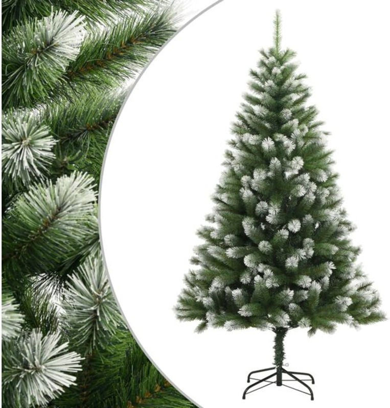 Beschneiter künstlicher Weihnachtsbaum von vidaxl in Grün und Weiß, Höhe: 240 cm - Bild 1