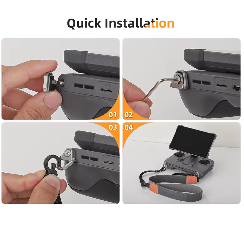 DJI Steuergurt Lanyard für RC 2, RC PRO, RC Plus und DJI Neo, Mini 4 Pro, Mini 3 Pro, Air 2S, Air 3, in Schwarz oder Grau - Bild 3