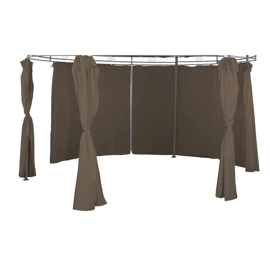 Lex Seitenteil für Rundpavillon 3,5m in Taupe, Wasserdichte Seitenwand aus Polyester als Sichtschutz - Bild 2