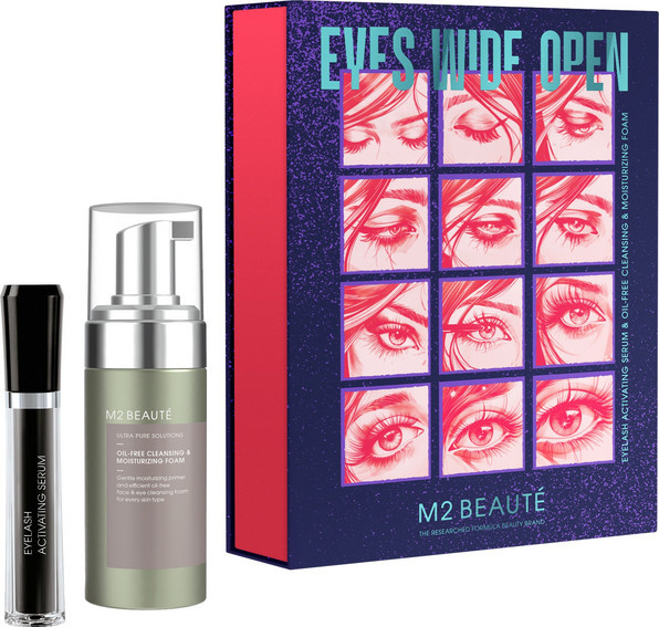 M2Beauté Eyes Wide Open Bundle Set, Eyelash Activating Serum, Cleansing & Moisturizing Foam - Bild 1