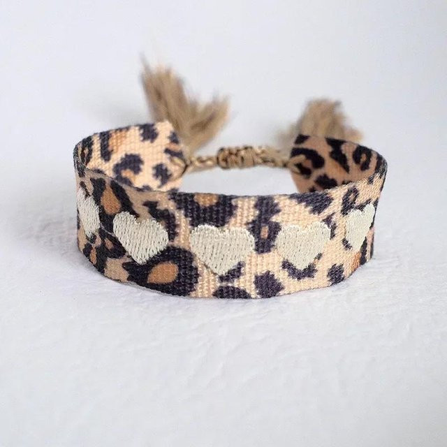YULIN Armband, Gurtband, Leopardenmuster, Zebrastreifenmuster, Damen, Schwarz - Bild 1