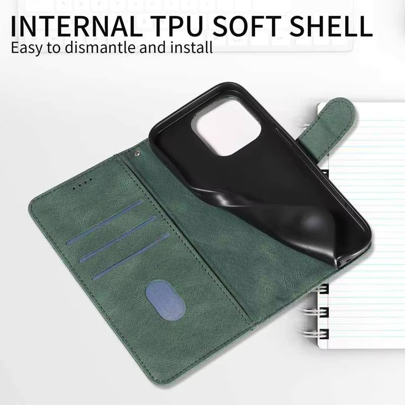 Leder-Flip-Wallet Schutzhülle für Motorola Moto E13 E14 E15 E20 E22 E30 E32 E40 sowie Moto G60 G70 Fusion 50 Pro 40 Neo in Lila - Bild 4