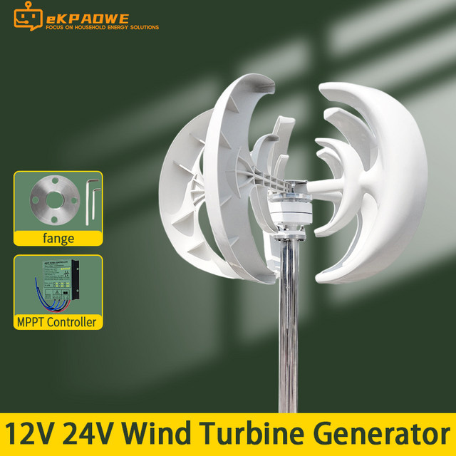 AeroVolt 3000 W Windturbinengenerator mit vertikaler Achse, geräuscharm, inkl. MPPT-Ladegerät für netzunabhängige Systeme (12 V, 24 V, 48 V) - Bild 1