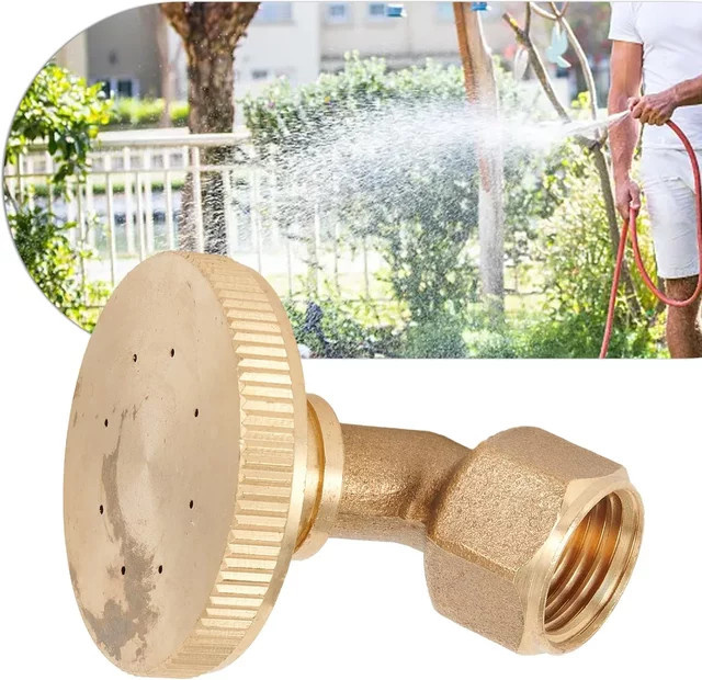 VIBRATITE Sprinkler Wasserhahn für die Gartenbewässerung aus Messing in Goldene Metallic Kupfer mit 8 Löchern und einstellbarer Biegung - Bild 1