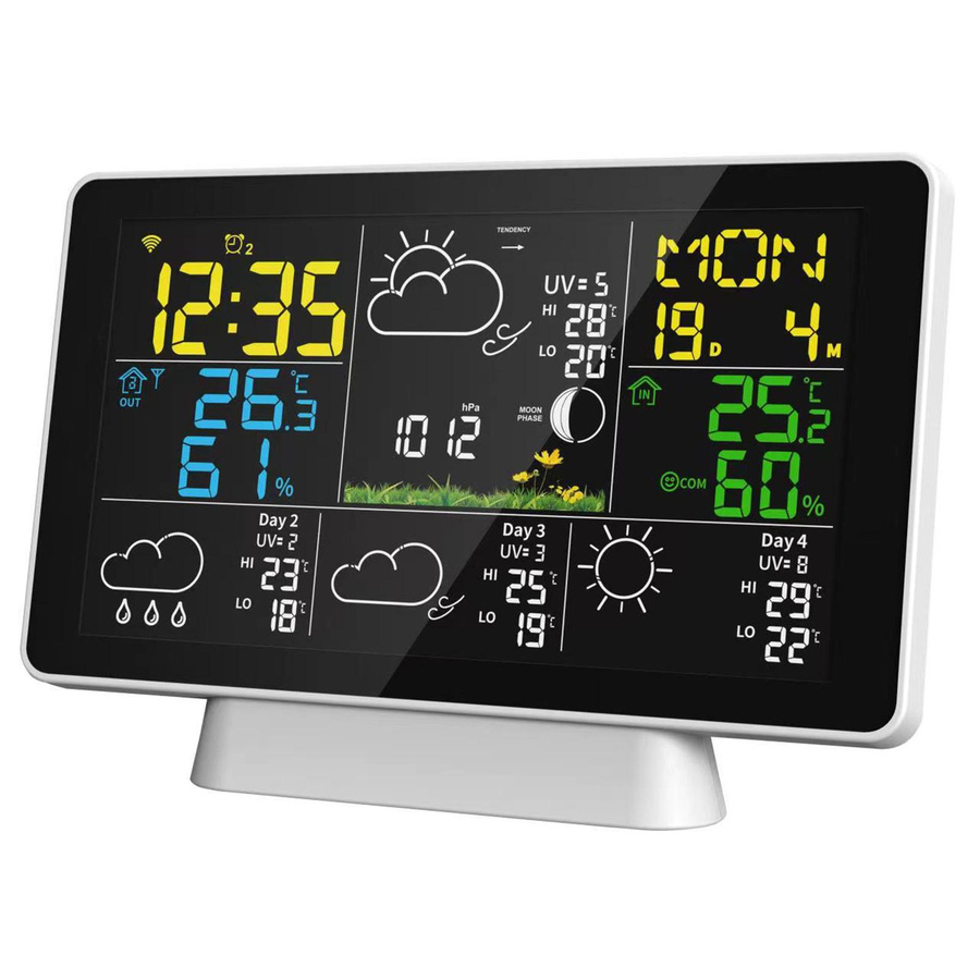 TOMTOP JMS WIFI-Wetterstation mit App-Steuerung, kabelloses Hygrometer und Thermometer für Innen und Außen, Temperatur- und Luftfeuchtigkeitsanzeige, Weiß - Bild 5
