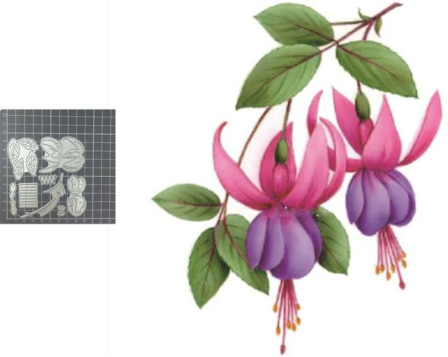 Metall Schneidwerkzeug Schablonen mit Blumen-Motiv für DIY Scrapbooking, Papierkarten und Prägevorlagen - Bild 1
