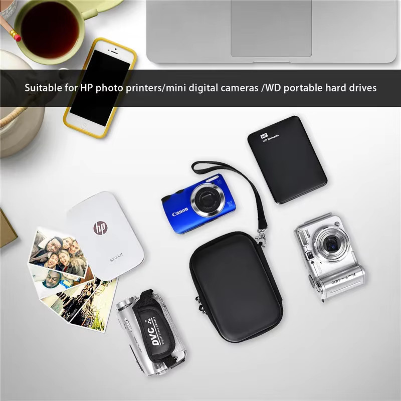 Fosoto Wasserdichte tragbare Mini-Box Kamera-Schutzhülle und Reise-Aufbewahrungstasche für Polaroid HP Sprocket in Schwarz - Bild 4