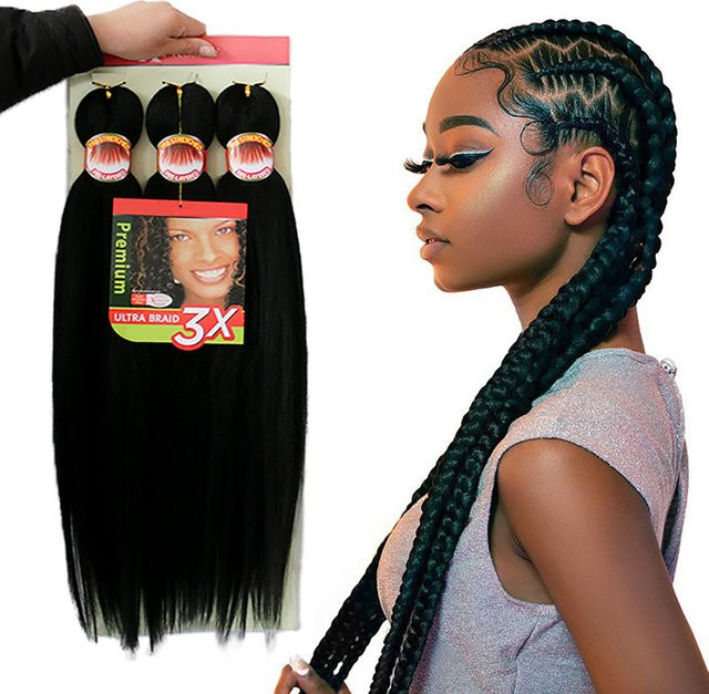 Colorful Girl Yaki-Flechthaar Synthetische Häkelhaarverlängerungen, 66 cm, 3er Pack - Bild 1