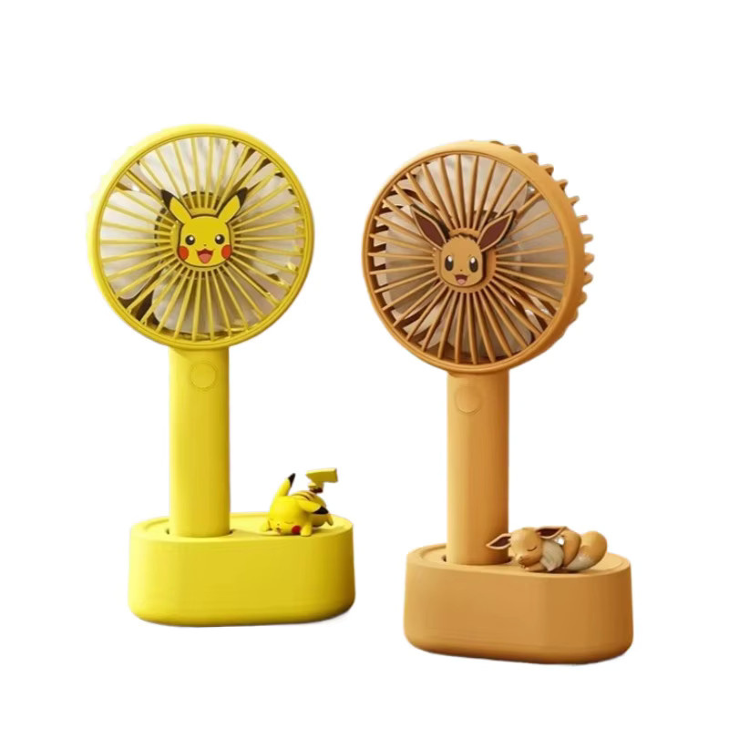 Bandai Pokémon Pikachu Desktop-Ventilator mit Wackelkopf, tragbarer Aufladbarer Lüfter in Gelb - Bild 2