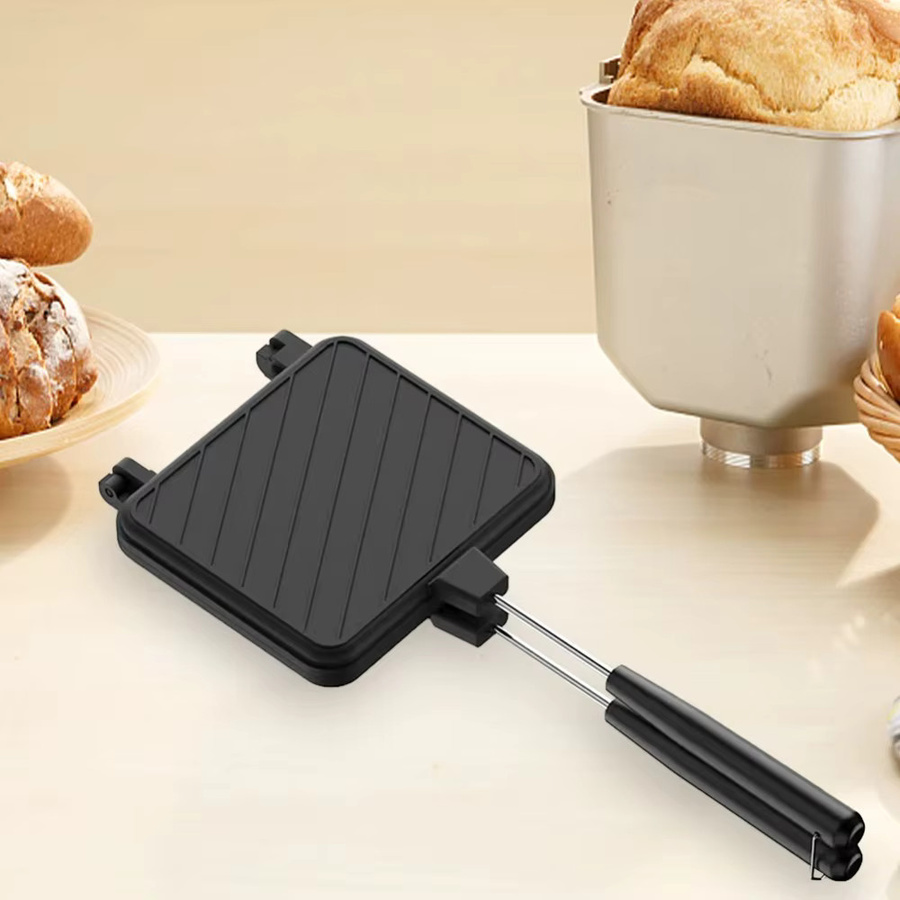 FEB.WIND Sandwich-Backform in Schwarz, multifunktionale doppelseitige Backform für Frühstück, Pfannkuchen und Omeletts, ideal für Camping und Grillen - Bild 2