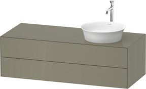 Duravit Waschtischunterschrank White Tulip in Steingrau Hochglanz, Breite: 130 cm, Tiefe: 55 cm, Höhe: 40,8 cm - Bild 1