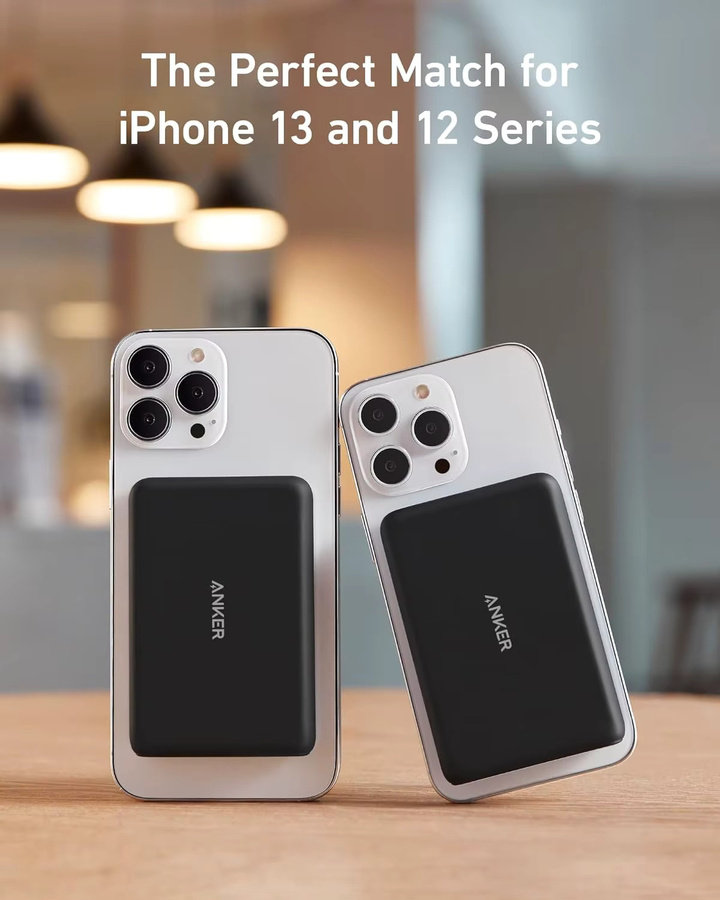 Anker 521 Magnetic Battery PowerCore Magnetic 5K kabellose Powerbank in Schwarz kompatibel mit iPhone 13 und iPhone 12 Serie mit 5000 mAh Kapazität - Bild 3