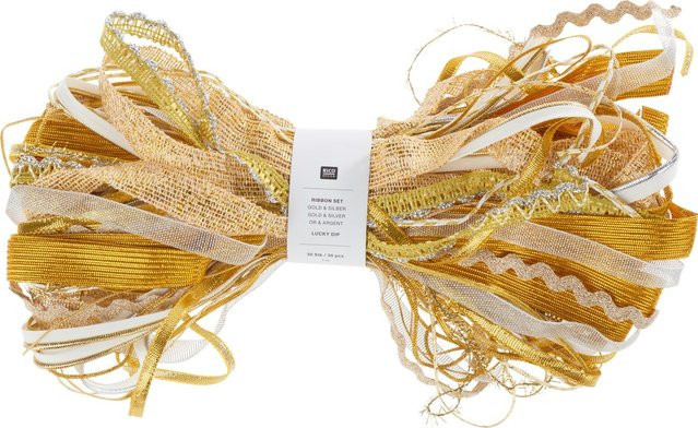 Rico Design Bänder-Set Lucky Dip aus Polyester in Gold und Silber, 30-teilig - Bild 1