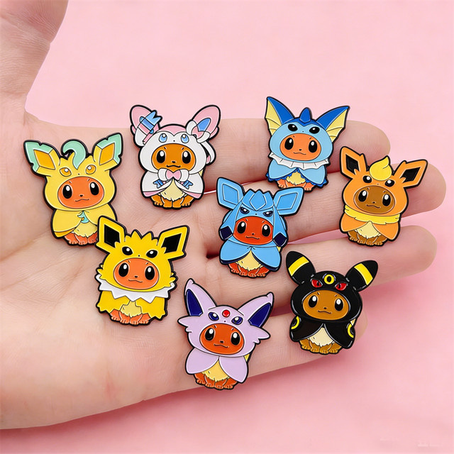 Potdemiel Pokémon Eevee Familie Emaille-Pins, 8-teiliges Set, Metall, bunt - Bild 1