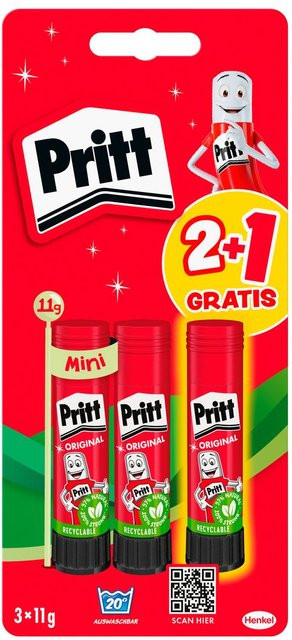 Pritt Klebestifte Original 3er-Set, transparent, 3 x 11 g - Bild 1