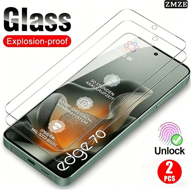 2 Stück HD-Displayschutzfolie aus gehärtetem Glas für Motorola Edge 70 60 Neo 50 30 20 Fusion, transparent - Bild 1