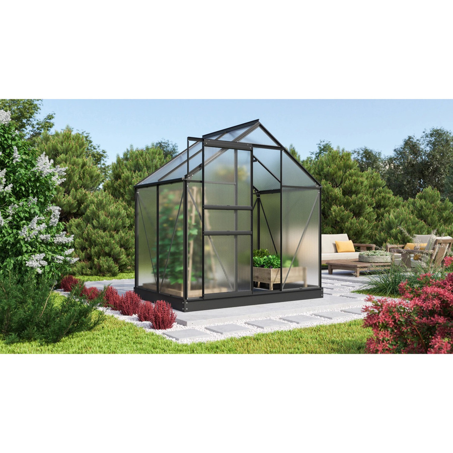 Vitavia Gewächshaus Comet 2500 HKP mit Vorzugsset in Schwarz aus Aluminium und Polycarbonat - Bild 2