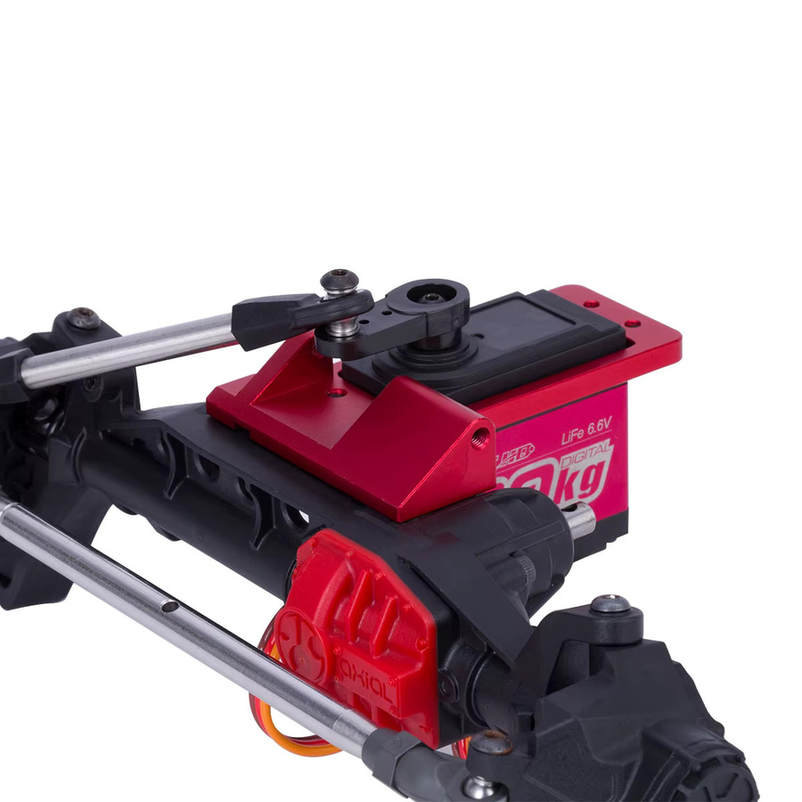 MALOM RC CNC Aluminium SCX10 III Vorderachse BTA Servohalterung, 1:10, Schwarz, Metall - Bild 3
