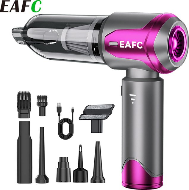 EAFC Tragbarer Auto-Staubsauger in Lila mit 16000 Pa Saugkraft, Kabelloser Handstaubsauger für Auto, Zuhause und Haustiere - Bild 1