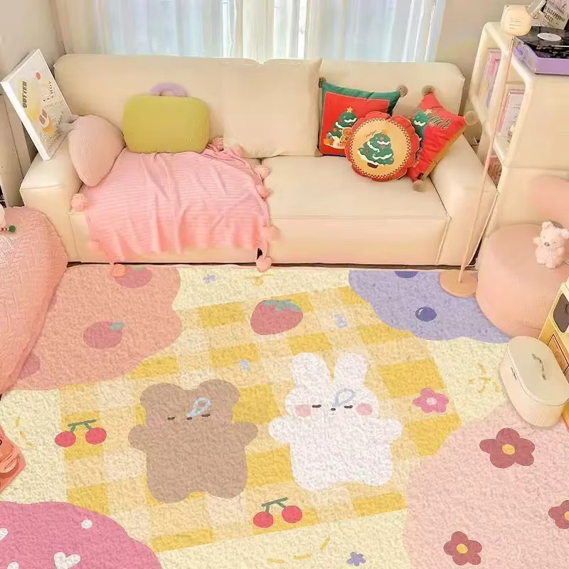VIKAMA Teppich mit Kinder-Motiv für Schlafzimmer und Wohnzimmer, Multicolour, B/T: 120 x 120 cm - Bild 1