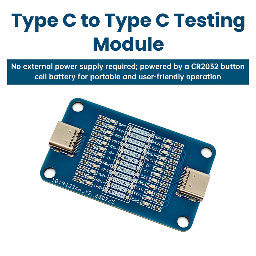 Gaqqee USB-C Datenkabel-Tester Typ C zu Typ C Durchgangsprüfer für 24-Pin Schnellladekabel in Blau - Bild 2