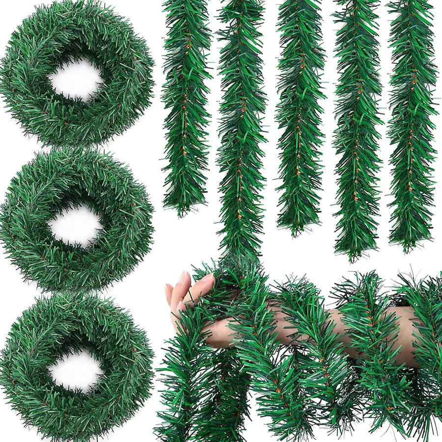 ZQCY Künstlicher Efeublatt Kranz in Grün für Hochzeit, Weihnachten und DIY Dekoration - Bild 1