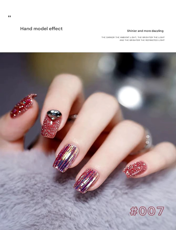 MIANEL Gel Nagellack, Zerbrochener Diamant Glitzer, 10 ml, Damen - Bild 5