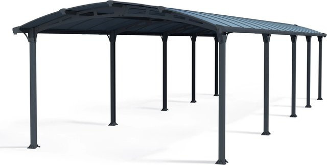 Palram Canopia Arcadia Carport Anthrazit mit Regenrinne und Regenrohr B/T: 360 x 1100 cm - Bild 1
