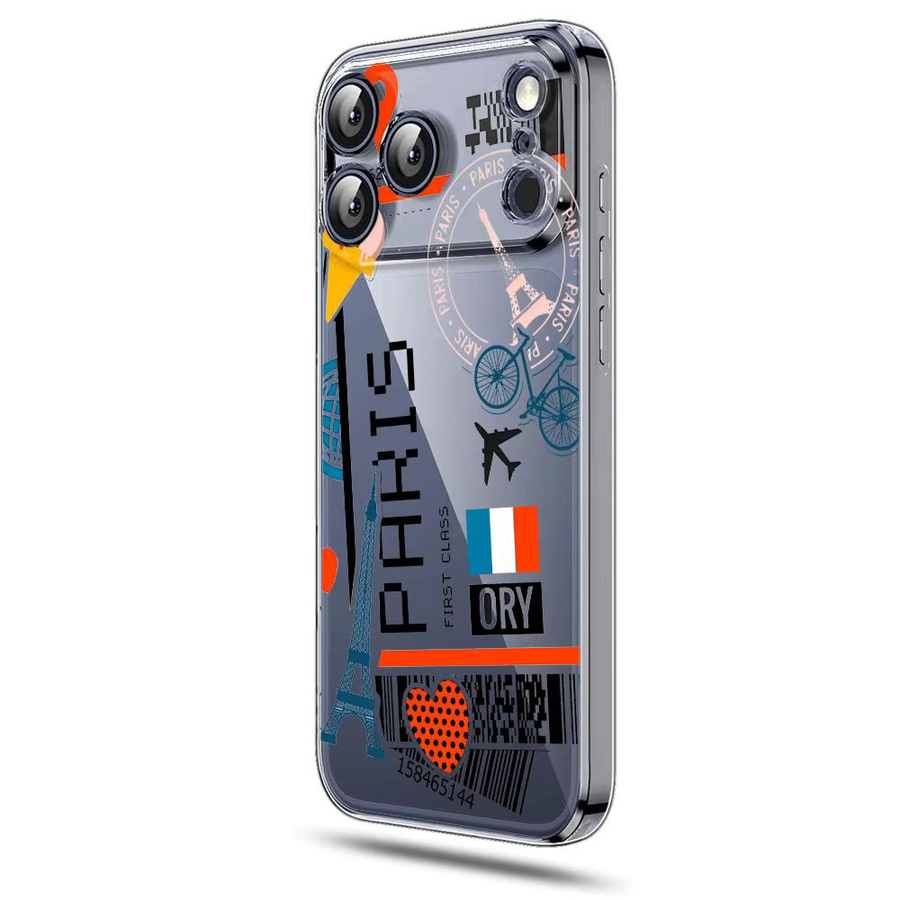 Transparente Magnetische Handyhülle mit Flugticket Frankreich Motiv für Apple iPhone 17 16 15 14 13 12 11 Pro Max Plus Stoßfest und Kratzfest - Bild 4