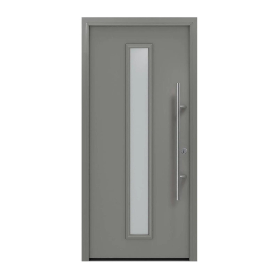 EcoStar Haustür Isopro Secur IPS 020S in Graualuminium mit Glaseinsatz, RC2, B/H: 110 x 210 cm, DIN Rechts - Bild 2