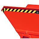 Bauer Südlohn Späne-Kippmulde SKS 700 aus Stahl in Rot mit 700 l Volumen, Rollen, Ablasshahn und manueller Kippvorrichtung, B: 134,5 cm, T: 120,0 cm, H: 127,5 cm - Bild 2