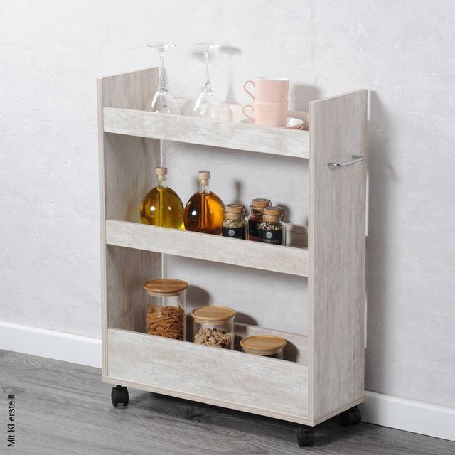 Kesper Nischenregal in Weiß, modernes Standregal aus MDF mit Rückwand, B/H/T: 60 x 78 x 22 cm - Bild 1