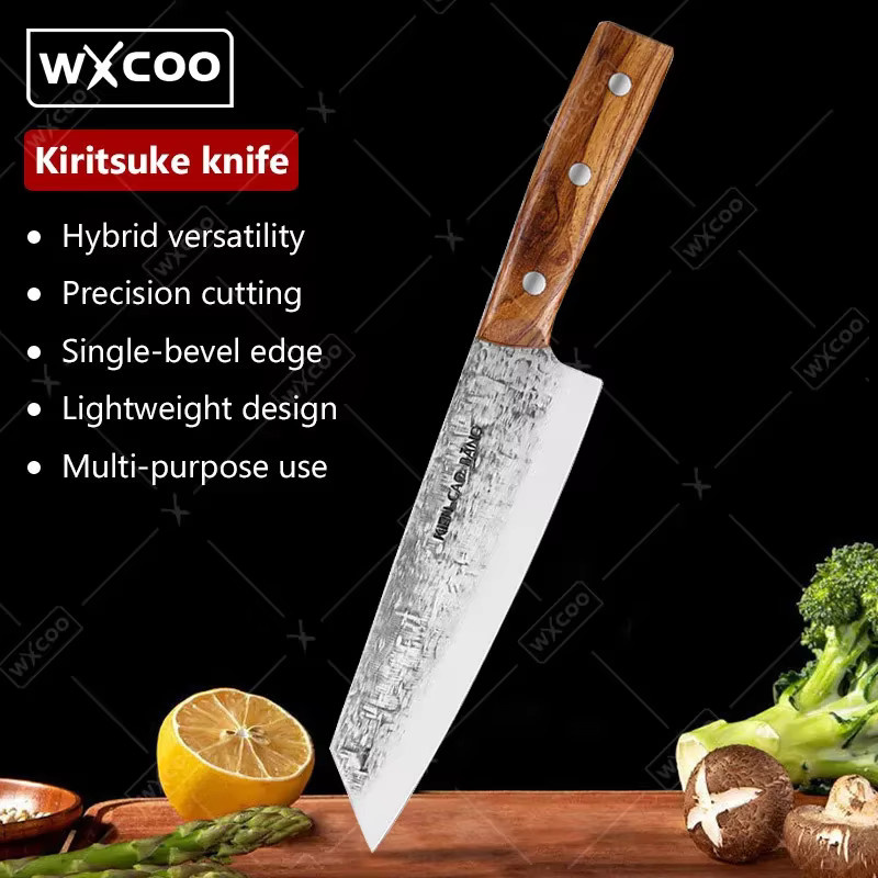 WXCOO Kiritsuke Japanisches Kochmesser aus Edelstahl mit Perlmuttgriff, Mehrfarbig, Länge: 20,3 cm - Bild 5