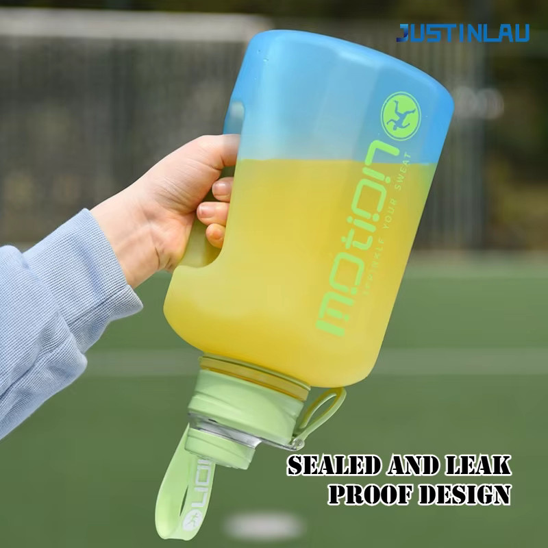 JUSTINLAU Sportwasserflasche mit Strohhalm in Pink, 2460 ml Wasserflasche mit Skala für Camping und Reisen - Bild 5