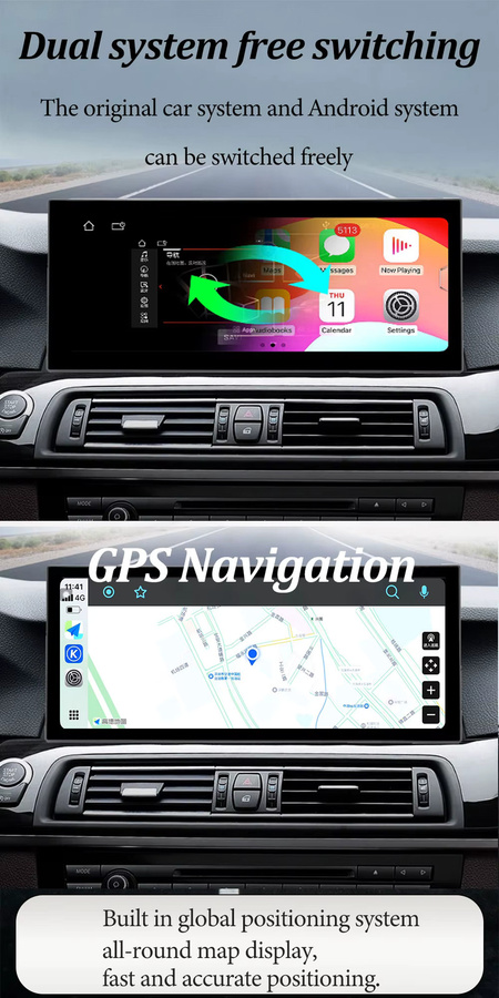 KJ-NAVI Android 16 Wireless Carplay Autoradio Multimedia-Player für BMW 5er F10 F11 (2011 - 2017) CIC/NBT System mit GPS und WiFi in Schwarz - Bild 4